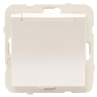 Одинарная розетка с крышкой Logus 20634 TPE 2P+Z Шуко 16А 250В (жемчуг)