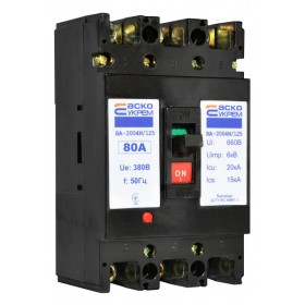 Силовий автоматичний вимикач Аско-Укрем ВА-2004N/125 3р 80А (A0010040066)