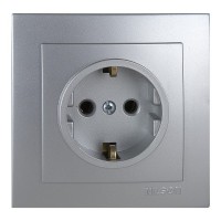 Розетка Nilson Touran срібло 1-на з заземленням ( 24131017 )