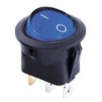 Перемикач TNSy KCD1-8-101N BL/B круглий з підсвічуванням синій (TNSy5500739)