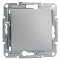 Выключатель 1-клавишный без рамки алюминий Asfora, EPH0100161