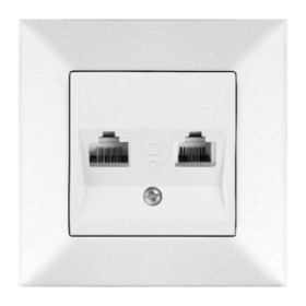 Розетка комп'ютер-телефон Meridian, RJ45 Cat.5e - RJ11 Cat.3, білий