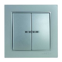 Вимикач Nilson Thor срібло 2кл з підсвіткою ( 27131004 )