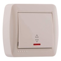 Выключатель проходной с подсветкой, кремовый, Demet, Lezard