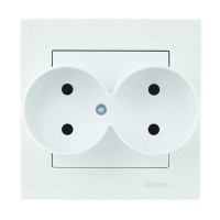 Розетка Nilson Moda біла 2-на без заземлення ( 21111024 )