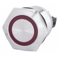 Кнопка Аско-Укрем TYJ 22-371 1NO+1NC 220В с подсветкой и фиксацией красная (A0140010136)