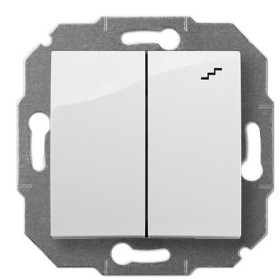 Двоклавішний прохідний вимикач Elektro-Plast Carla 1718-10 (білий)