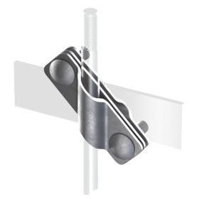 З'єднувач Leo Lightman Cant стержня d16мм зі смугою шириною до 40мм та дротом ø8-10мм StZn (205111)