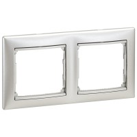 Рамка двойная Valena горизонтальная алюминий