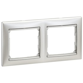 Рамка двойная Valena горизонтальная алюминий