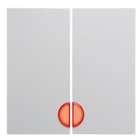 Клавіші для 2-клавішних вимикачів з червоною лінзою, полярна білизна, Berker S.1