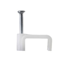 Кабельна скоба Аско-Укрем 12мм плоска біла 100шт (A0150030022)