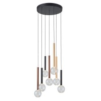 Підвісний світильник, люстра Italux PND-24019-7A-BK Alinos LED 7x28W 3000K 2205Lm IP20 різнокольоровий