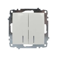 Вимикач ELBI ZENA білий 2кл з підсвіткою без рамки ( 609-010200-203 )