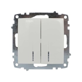 Вимикач ELBI ZENA білий 2кл з підсвіткою без рамки ( 609-010200-203 )