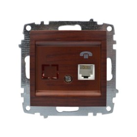 Розетка ELBI ZENA Woodline красное дерево 1-я телефонная без рамки ( 609-012900-221 )