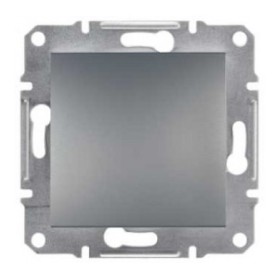 Выключатель кнопочный без рамки сталь Asfora, EPH0700162