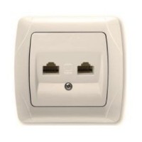 Розетка компьютерная двойная (2хRJ45 Cat5e) кремовая VIKO Carmen арт. 90562034