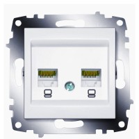 Двойная розетка ABB Cosmo 619-010200-248 cat.6 (белая)
