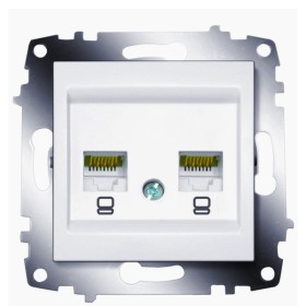Двойная розетка ABB Cosmo 619-010200-248 cat.6 (белая)
