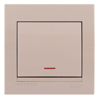 Вимикач із підсвічуванням кремовий, Deriy, Lezard