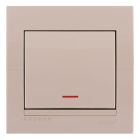 Выключатель с подсветкой кремовый, Deriy, Lezard