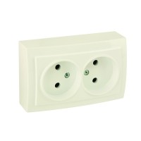 Розетка Nilson Themis кремова 2-на без заземлення ( 26121024 )