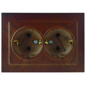 Розетка Nilson Touran горіх 2-на з заземленням ( 24271025 )