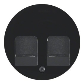 Накладка для супортів під 2 модулі RJ12/RJ45 чорна Berker Rx