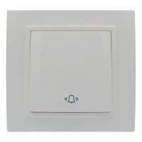 Выключатель ELBI ZENA белый кнопка з рамкой ( 500-010200-207 )