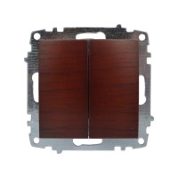 Выключатель ELBI ZENA Woodline красное дерево 2кл без рамки ( 609-012900-202 )