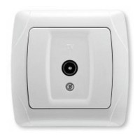 Розетка прохідна TV біла Carmen