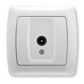 Розетка прохідна TV біла Carmen