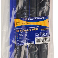 Набір різнокольорових термоусаджувальних трубок Аско-Укрем PRO Ø 8/4 (упаковка 30 шт.)