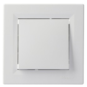 Переключатель 1-клавишный проходной белый Asfora, EPH0400121