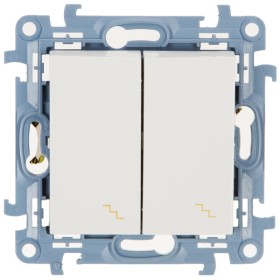 Вимикач прохідний двоклавішний Simon 10 білий