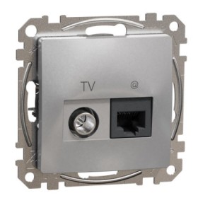 Кінцева TV-розетка Schneider Electric Sedna Design & Elements+ RJ45 кат. 6 UTP алюміній SDD113469T