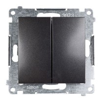 Подвійний вимикач Kontakt Simon Simon 54 Premium DW5.01/48 (антрацит)