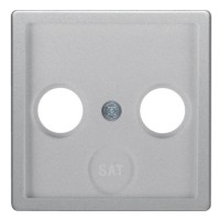Накладка для антенной розетки 2/3 отверстия алюминий Berker Q.х