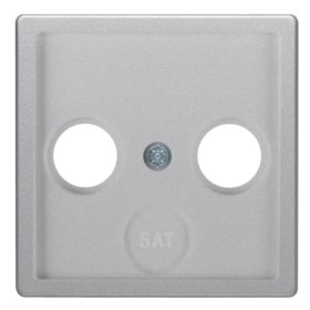 Накладка для антенной розетки 2/3 отверстия алюминий Berker Q.х