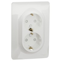 Подвійна розетка Schneider Electric NU206718 (гвинтовий затискач) (алюміній)