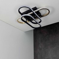 Светильник LED smart DIOR+пульт 90W 3000-5000K IP20 квадрат черный + золото Violux ( 220915 )