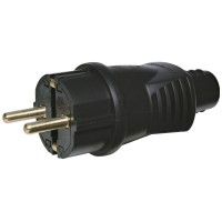 Вилка кутова ETI PKB-ST 2Р+РЕ каучук IP44 чорна (4481002)