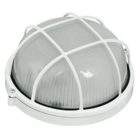 Круглий світильник TNSy НПП1302-60W-E27-IP65 з решіткою білий (TNSy5000571)