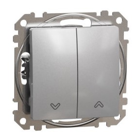 Кнопковий вимикач Schneider Electric Sedna Design & Elements для жалюзі алюміній SDD113114