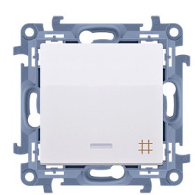 Одинарний перехресний вимикач з підсвічуванням Kontakt Simon Simon 10 CW7L.01/11 (білий)