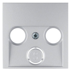 Накладка для антенной розетки 2/3 отверстия, алюминий Berker B.3/B.7