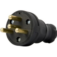 Чотирьохполюсна каучукова переносна силова вилка E.Next e.plug.rubber.030.25 25А (s9100028)
