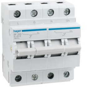 Перемикач Hager SF263 I-0-II 1+N 63А/230В 4м