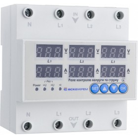 Реле контролю напруги та струму Аско-Укрем RKV 4P 63A
